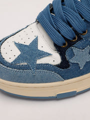 StarryGlide Stars Casual All-Match Denim Skate Shoes
