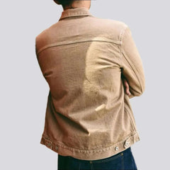 Roomy pocket self-edge jeans jacket for men