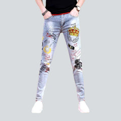 Skinny whiskered jeans for men