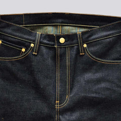 Slim raw self-edge jeans for men