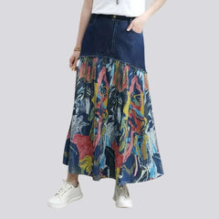 Dark wash y2k jean skirt for ladies