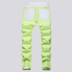 Skinny acid men's green jeans
