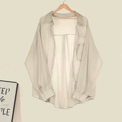 Chic Lapel Shirt Irregular Ruffled Plaid Slip Dress Set