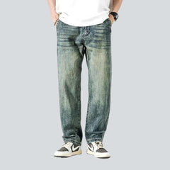 Whiskered sanded jeans for men