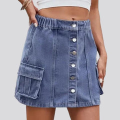 Mini light-wash jean skirt for women
