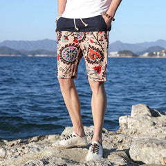 Natsu Short Pants Cream Retro Floral