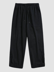 Retro Japanese Straight-Leg Sweatpants