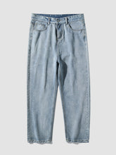 Retro Japanese Washed Loose Straight Long Jeans