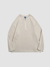 Retro Half Open Collar Knitted Sweater