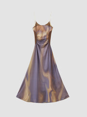 City Island Diary Off-Shoulder Suspender Dress