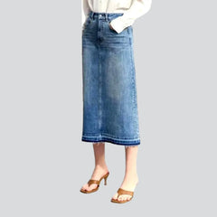 Fashionable maxi high rise jeans skirt