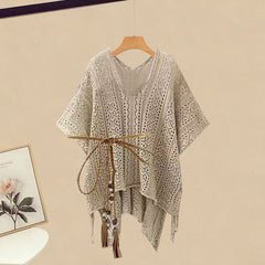 Elegant Hollow Out Lace-up Coverup Slip Dress