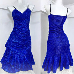 Sparkles Skull Decor Mermaid Fishtail Slip Blue Dress