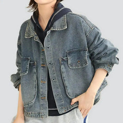Fashion oversized jean jacket for women
