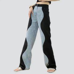 Wide-leg high-waist jeans for ladies