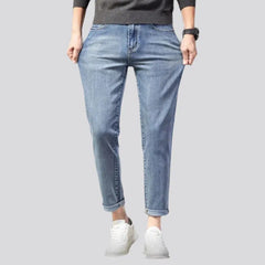 Tapered stonewashed jeans for men