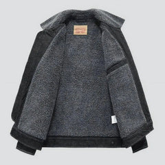 Sherpa color jean jacket for men