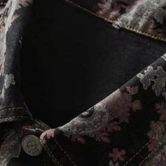 Oversized contrast denim jacket for men