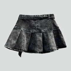 Mini mid-waist denim skirt