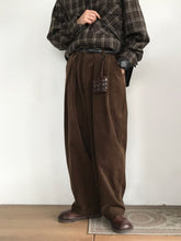 Retro Dark Brown Loose Long Pants