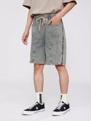 Vintage Side Zipper Denim Shorts