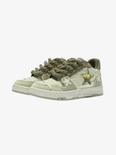 Starry Glide Breathable Green Tea Retro Star Sneakers