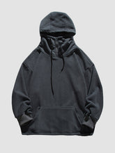 Retro Hooded Collar Pullover Hoodie