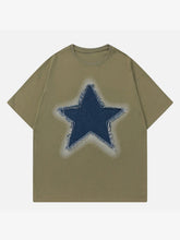 Embroidery Denim Star Tee