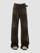 Retro Leopard Print Straight Loose Pants