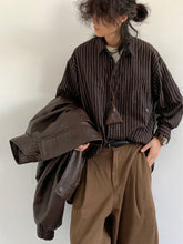 Retro Striped Loose Shirt Top