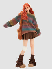 Short High Waist Pleated Leather Skirt