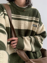 Retro Lazy Striped Knitted Sweater