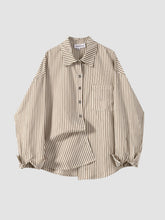 Large Striped Shirt Layered Vest