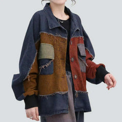 Chore distressed jean jacket for women