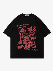 Hand Drawn Cartoon Character Graphic Tee