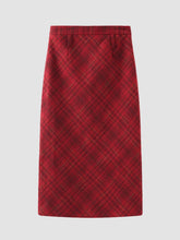 Plaid Straight Slim Long Skirt