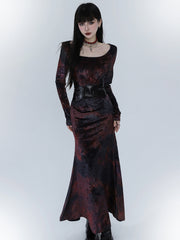 Red Velvet Fishtail Dress