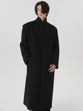 Cashmere Woolen Black Overcoat