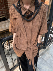 Short Sleeved Splicing Straps Jacket