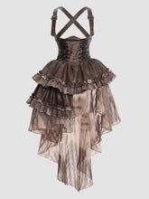 Steampunk Maillard Irregular Line Trailing Dress