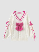 Bow Knot Strap Design Knitted Sweater