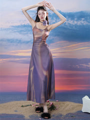 City Island Diary Off-Shoulder Suspender Dress