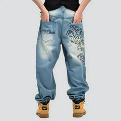 Baggy light-wash jeans for men