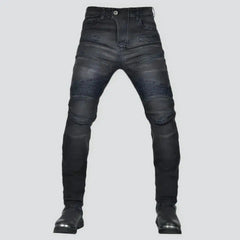 Stonewashed moto jeans for men