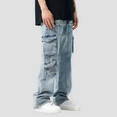 Patchwork stitching jeans for men