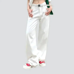 Floor-length color jeans for ladies