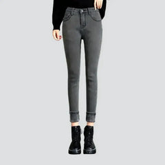 Fleece street jeans for women