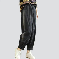 High-waist vintage denim pants for ladies
