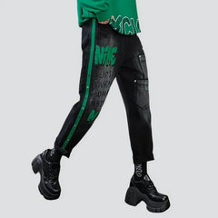 Baggy high-waist denim pants for ladies