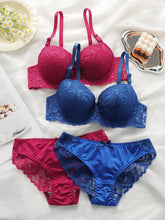 2-piece set of colorful lace combination for gathering and lifting daily Bras
